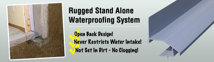 basement waterproofing system, drain, system, waterproofing, basement, foundation repair, foundation solutions, foundation problems